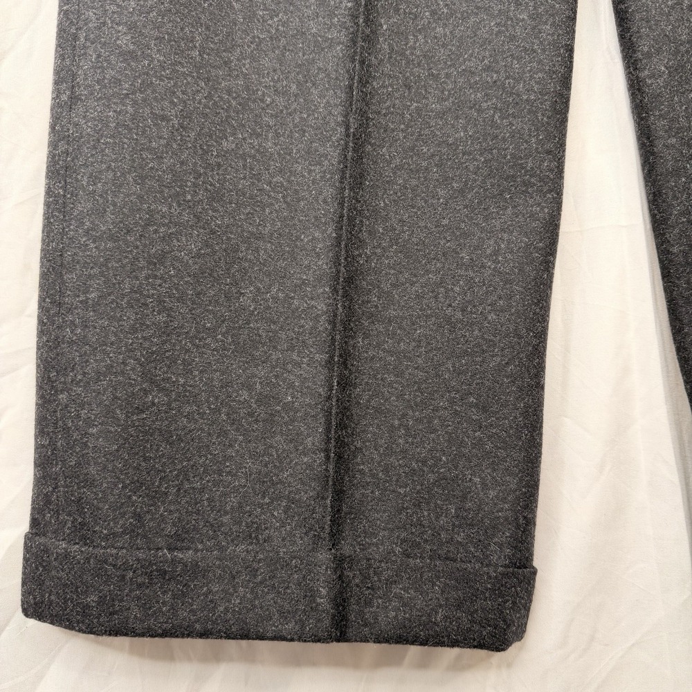 vtg Eddie Bauer SZ-36 Gray Glen Plaid Flannel Wool Pants Trousers Pleated Cuffed - Picture 8 of 16